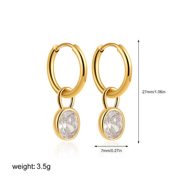Elara™ | Vintage Gold Round Crystal Earrings